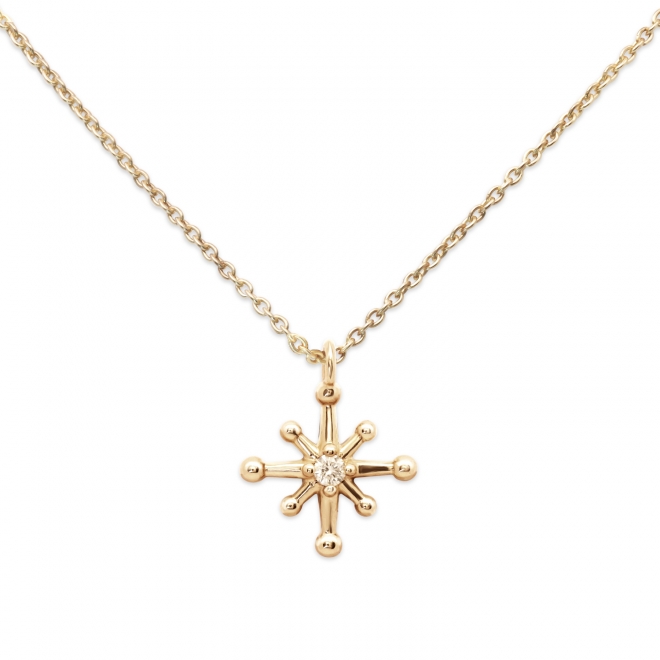 Gold Star shape Diamond Necklace