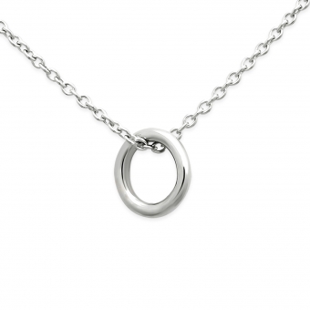 4mm Circle Gold Ring Necklace