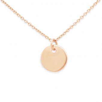 Solid Gold 8mm Disk Necklace