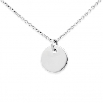 Solid Gold 8mm Disk Necklace