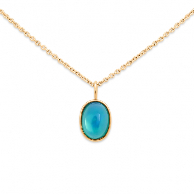 Gold Treated Opal Oval Shape Necklace