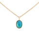 Yellow Gold Treated Opal 0.04ct Oval Shape Necklace Yellow Gold Treated Opal 0.04ct Oval Shape Necklace