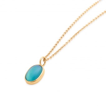 Gold Treated Opal Oval Shape Necklace