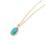Gold Treated Opal 5mm x 6.5mm Oval Shape Necklace