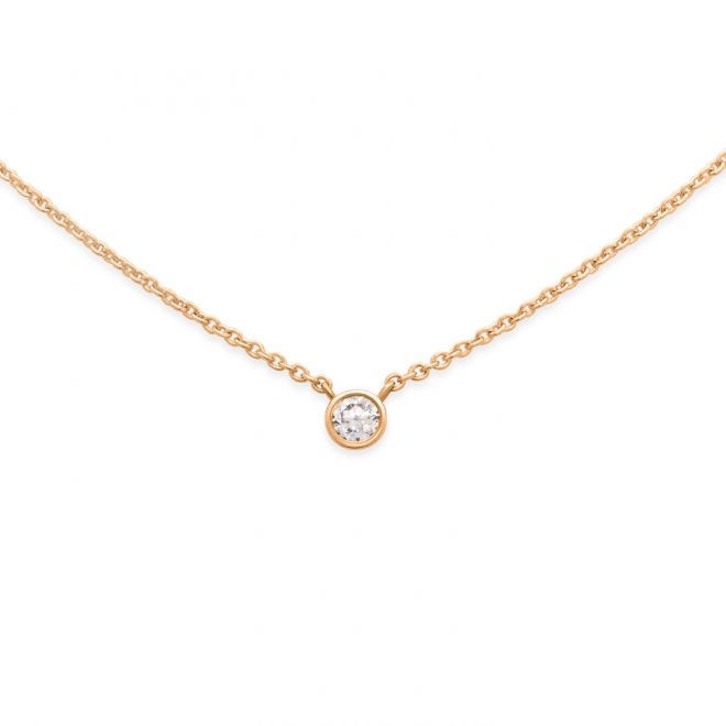Delicate 2.3mm Solitaire Round Gemstone Necklace