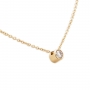 2.3mm Solitaire Gemstone Gold Bezel Setting Necklace