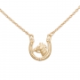 Gold Horse and Horseshoe Stone Necklace Gold Horse and Horseshoe Stone Necklace
