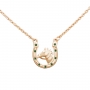 Gold Horse and Horseshoe Stone Necklace Gold Horse and Horseshoe Stone Necklace
