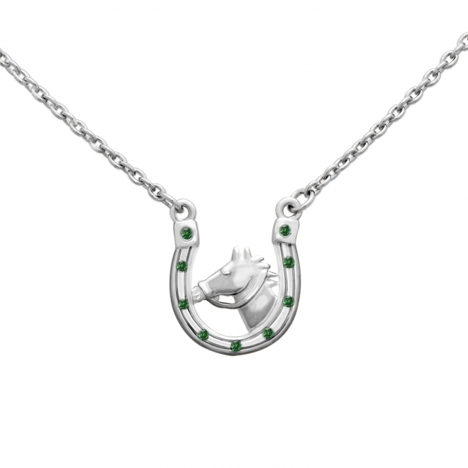 Gold Horse and Horseshoe Stone Necklace Gold Horse and Horseshoe Stone Necklace