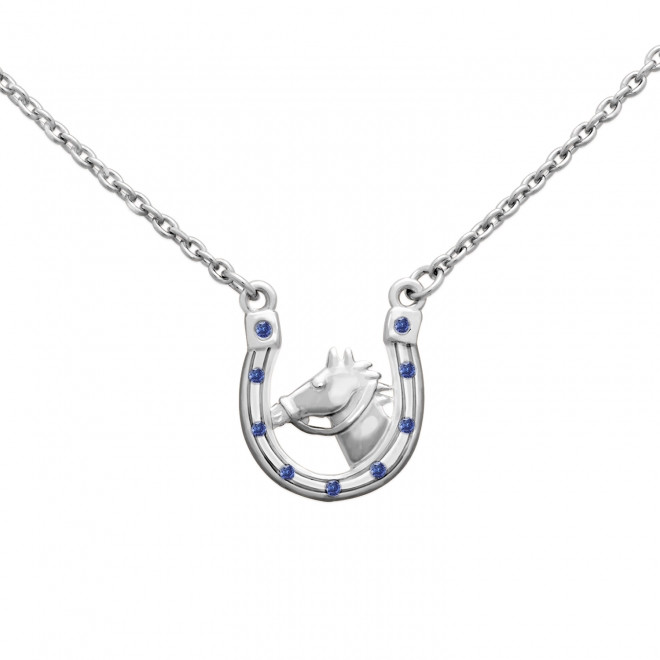 Gold Horse and Horseshoe Stone Necklace Gold Horse and Horseshoe Stone Necklace