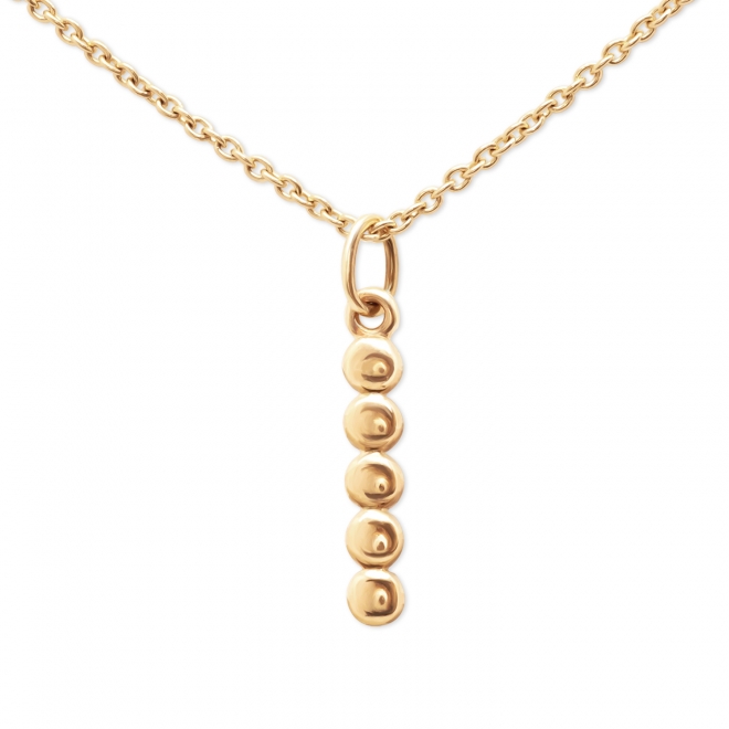 Gold Straight 5 Balls Necklace