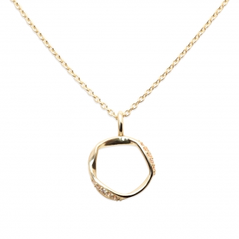 Round Gold Base Diamond Necklace