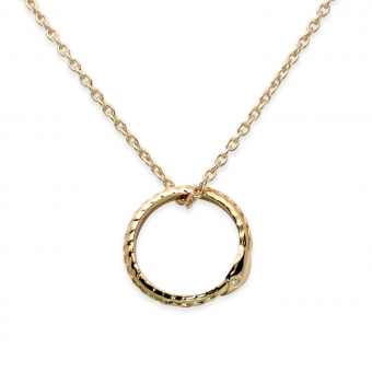 Diamond Eyes Oval Shaped Serpent Pendent