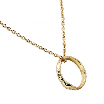 Diamond Eyes Oval Shaped Serpent Pendent
