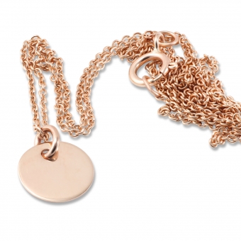 Solid Gold 8mm Disk Necklace
