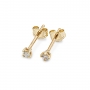 Classic Gold Stud Earrings with Solitaire Gemstone