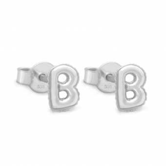 B Letter Balloon Stud Gold Earrings