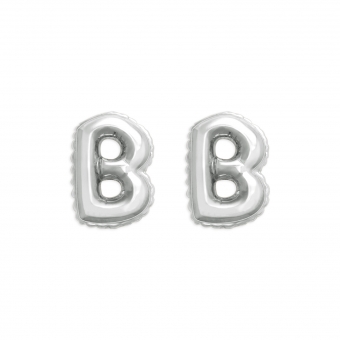 B Letter Balloon Stud Gold Earrings