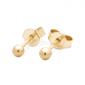 Plain Gold Ball 3mm Stud Earrings