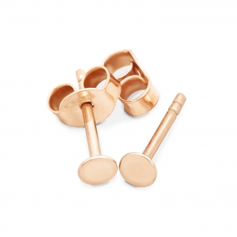 Gold Round Disk 3.3mm Stud Earrings Gold Round Disk 3.3mm Stud Earrings