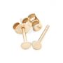 Gold Round Disk 3.3mm Stud Earrings
