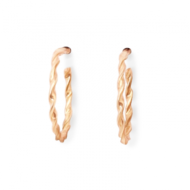 Solid Gold Twisted Hoop Stud Earrings Solid Gold Twisted Hoop Stud Earrings