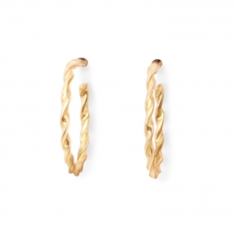Solid Gold Twisted Hoop Stud Earrings