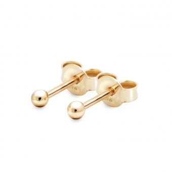 Plain Gold Ball 2.2mm Stud Earrings