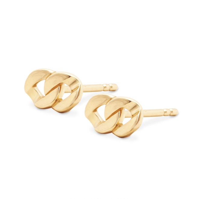 Gold Chain Link Stud Earrings