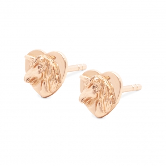 Gold Unicorn Head Stud Earrings