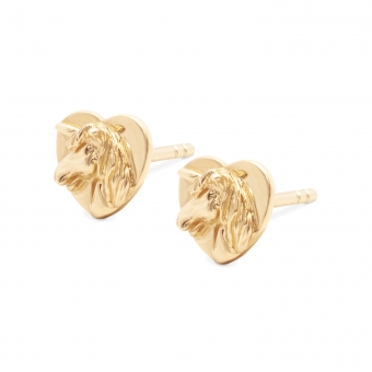Gold Unicorn Head Stud Earrings