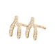 Gold 28 Gemstones Wishbone Stud Earrings Gold 28 Gemstones Wishbone Stud Earrings