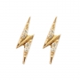 Golden 8 Diamonds Lightning Stud Earrings