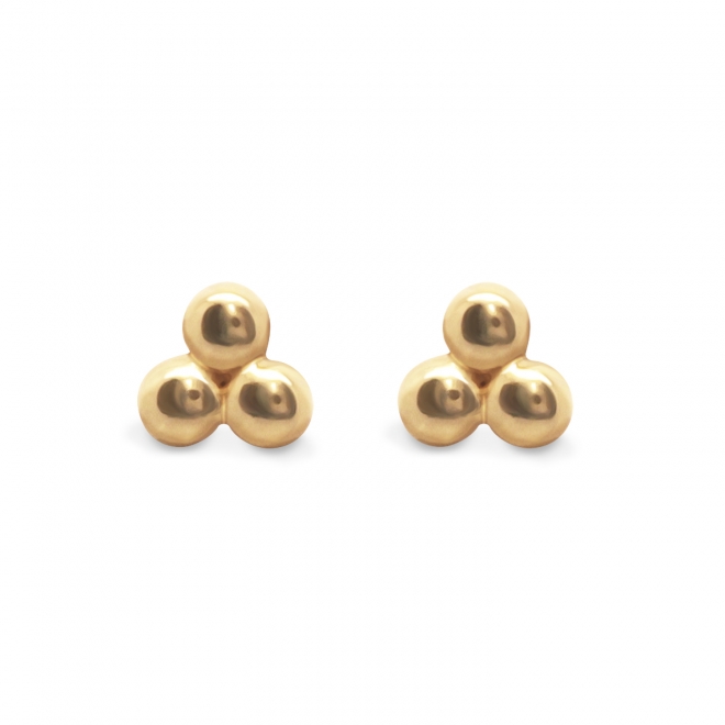 Trendy 3 Balls Gold Stud Earrings