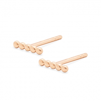 4 Gold Straight Balls Stud Earrings