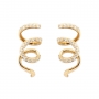Twisted Spiral Shaped Ear Studs  Decorated With Diamond
