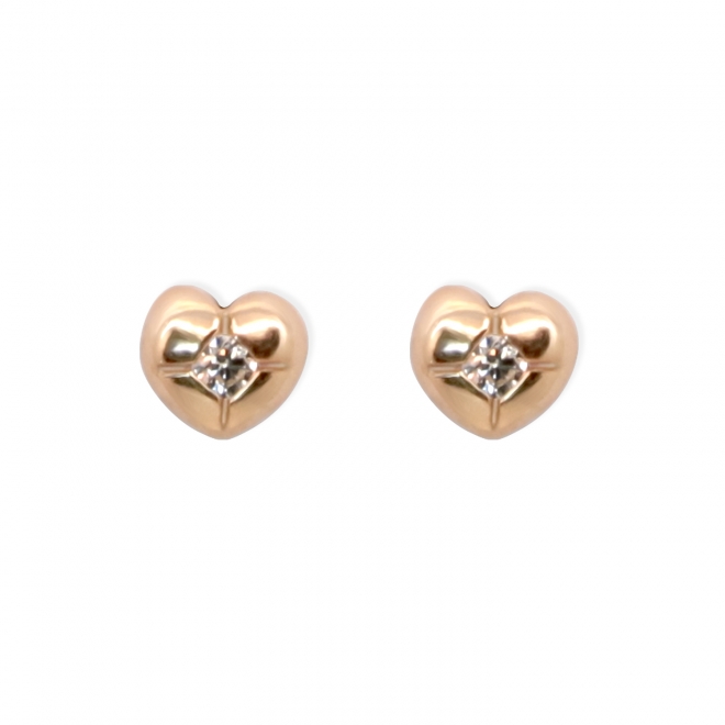 Hearts Shaped with Solitaire Diamond
