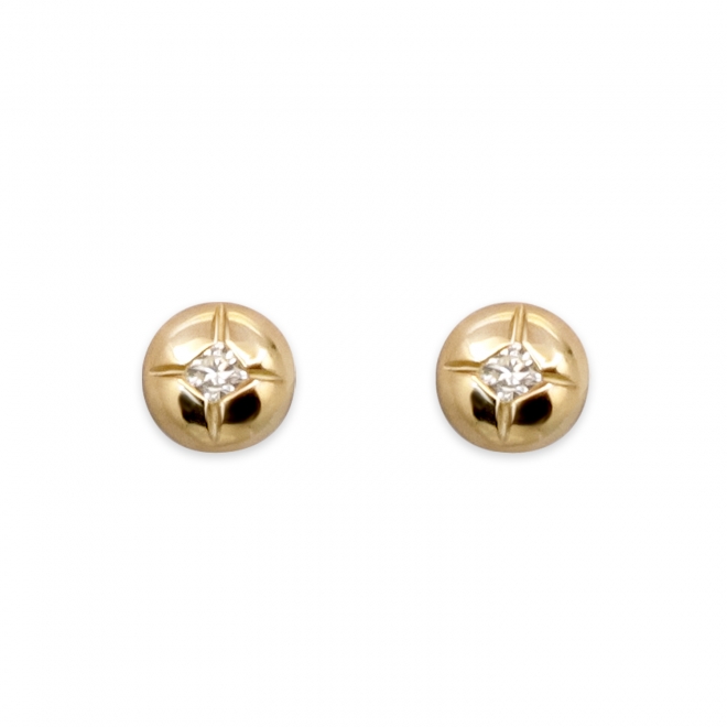 Philips Screw Head Ear Studs with Solitaire Diamond