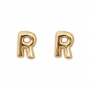 R Letter Balloon Stud Gold Earrings