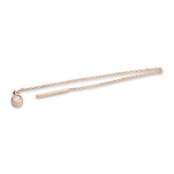 Gold Chain Stud Earrings with 2 Diamonds