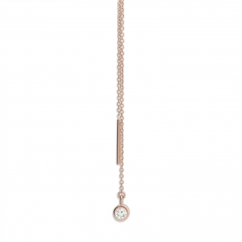 Gold Chain Stud Earrings with 2 Diamonds