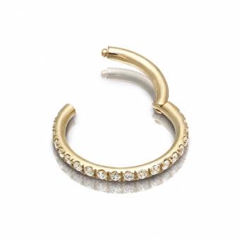 Gold Front Diamond 1.2mm Segment Earrings