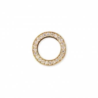 Delicate Perfect Circle Charm with Diamonds