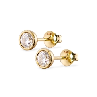 4.0mm Round Diamond Cup Setting Stud Earrings