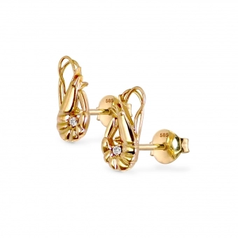 Shrimp Stud Earrings with Diamond I