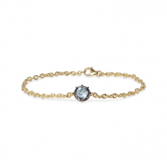 Gemstone Illusion Prong Chain Bracelet