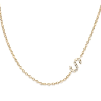 S Diamonds Letter Shape Chain Necklace