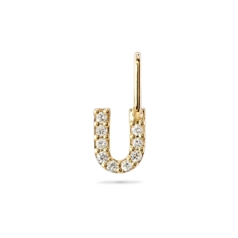U Letter Long Bail Pendant with Diamonds 