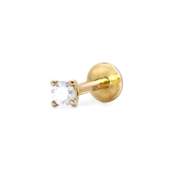 Gold Single Labret with Gemstone