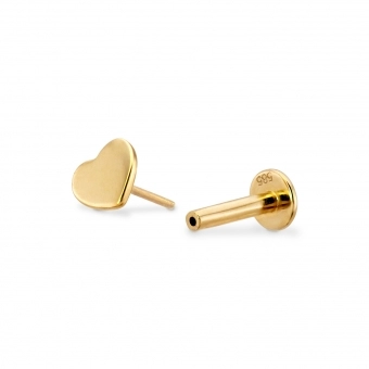 Golden Heart Push In Piercing